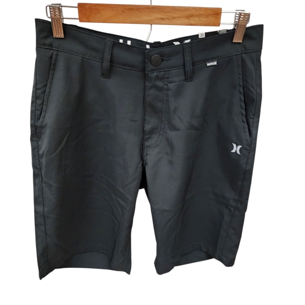 NWT Hurley Stretch Shorts Black Size 30 With 10 Inch Inseam Walk Shorts